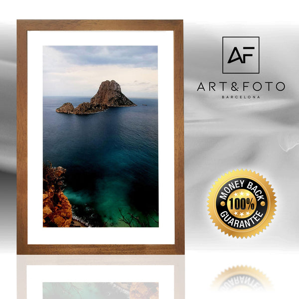 Marco Art Estrecho Marrón Miel - 100% Artesanal con Cristal