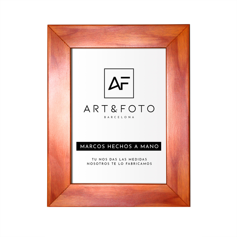Marco Art Ancho Naranja - 100% Artesanal con Cristal