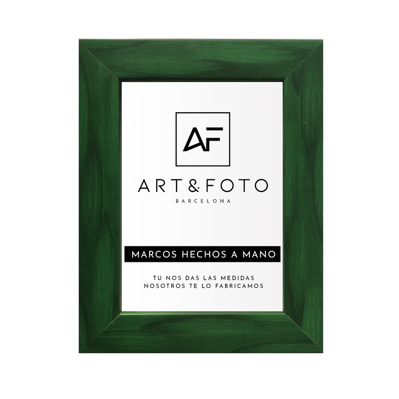 Marco Art Ancho Verde - 100% Artesanal con Cristal