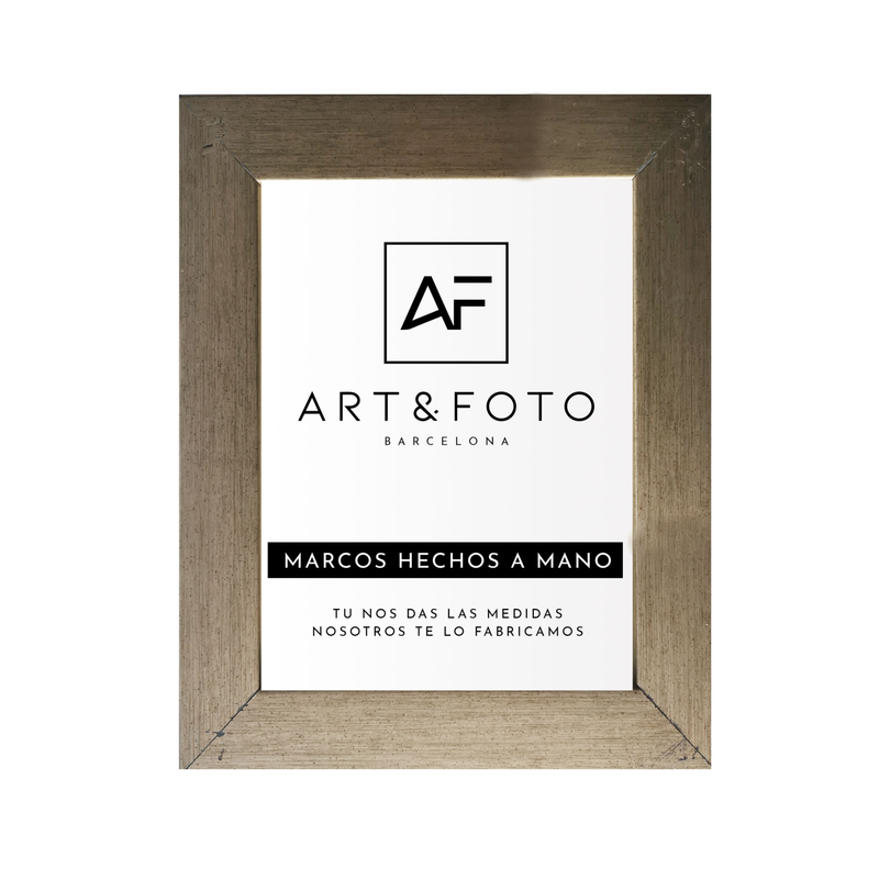 Marco Art Ancho Plata - 100% Artesanal con Cristal