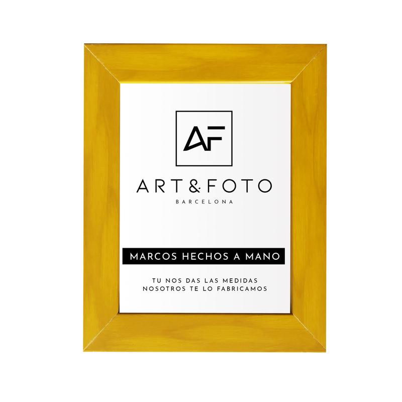 Marco Art Ancho Amarillo - 100% Artesanal con Cristal