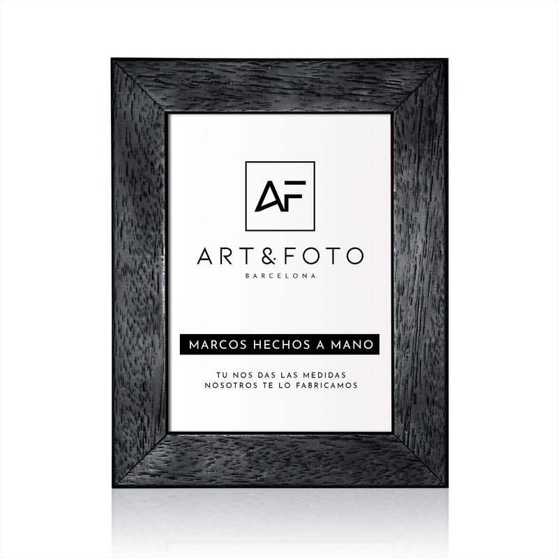 Marco Art Ancho Negro - 100% Artesanal con Cristal